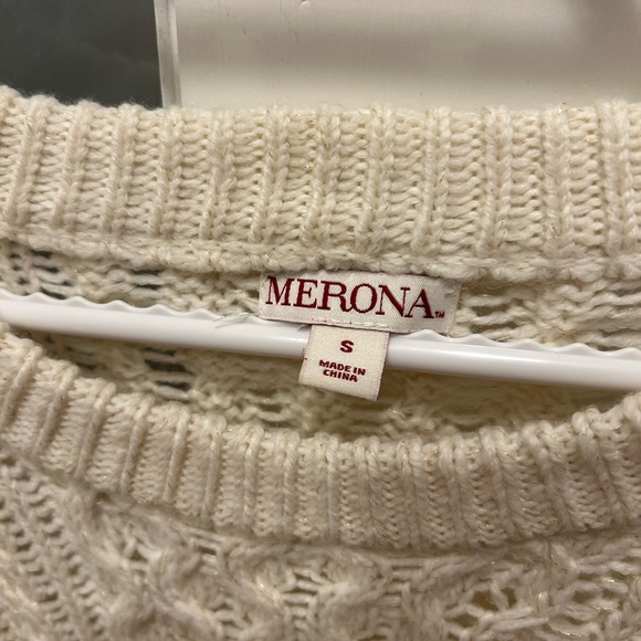 Vintage White Cable Knit Sweater - Picture 2 of 3